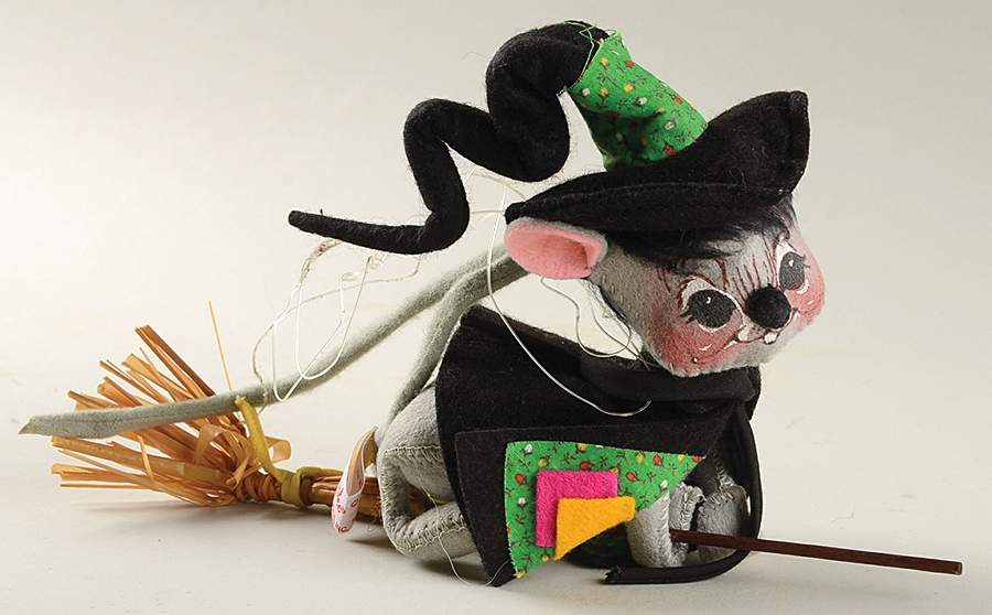 Halloween Mice Witch On Broomstick - No Box by Annalee-1