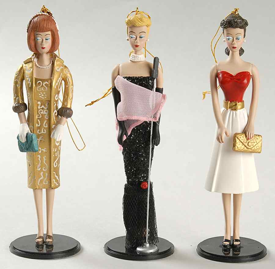 Classic Barbie Ornaments Classic Barbie-Set Of 3 - Boxed by Ashton Drake-1