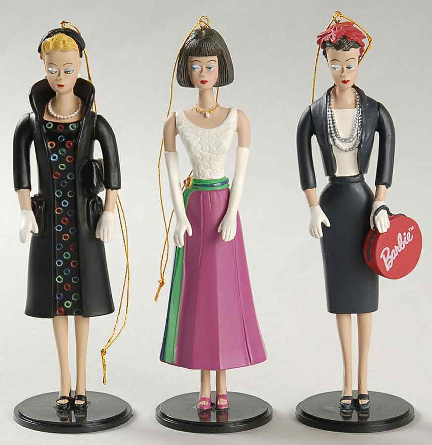 Classic Barbie Ornaments Classic Barbie-Set Of 3 - With Box by Ashton Drake-1