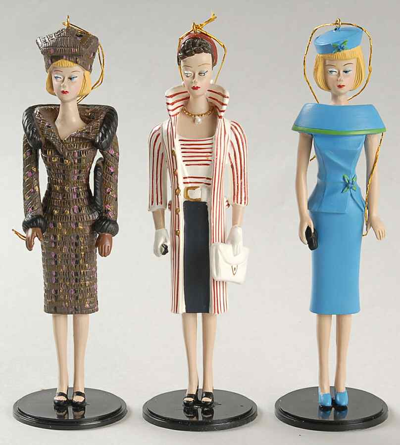 Classic Barbie Ornaments Classic Barbie-Set Of 3 - Boxed by Ashton Drake-1