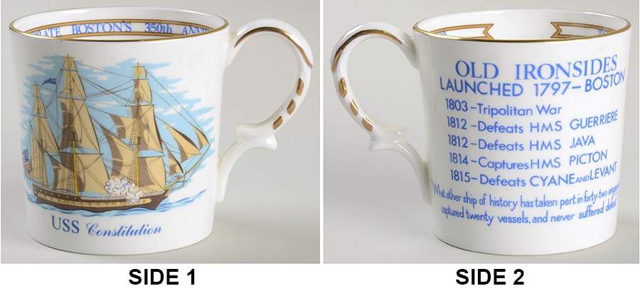 American Bicentennial Giftware Boston's 350th Anniversary Mug - No Box by John  Aynsley & Sons-1