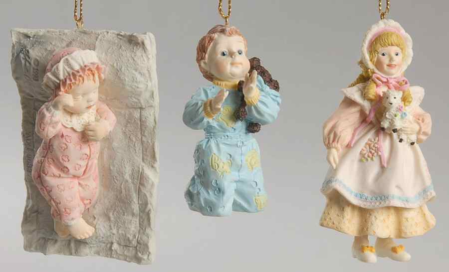 Yolanda Bello Ornament Christy,Mary Had Little Lamb,Johnny - Boxed by Ashton Drake-1