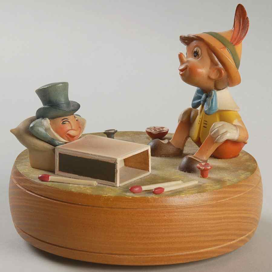 Disney Pinocchio & Jiminy-Give A Little Whistle - Boxed by Anri-1