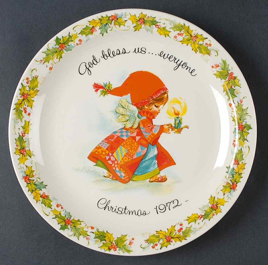 Christmas Plates Gigi-God Bless Us Everyone - No Box by American Greetings-1