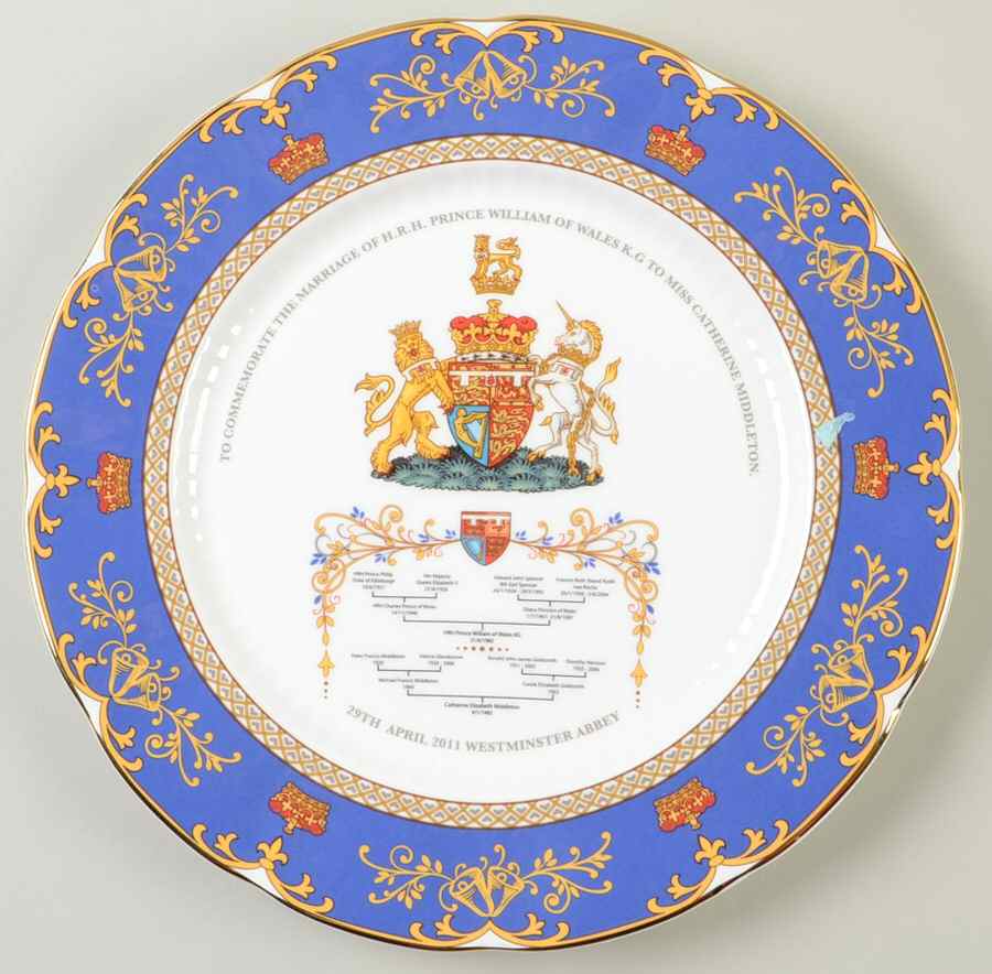 Royal Wedding Crown Plate - Boxed by John  Aynsley & Sons-1