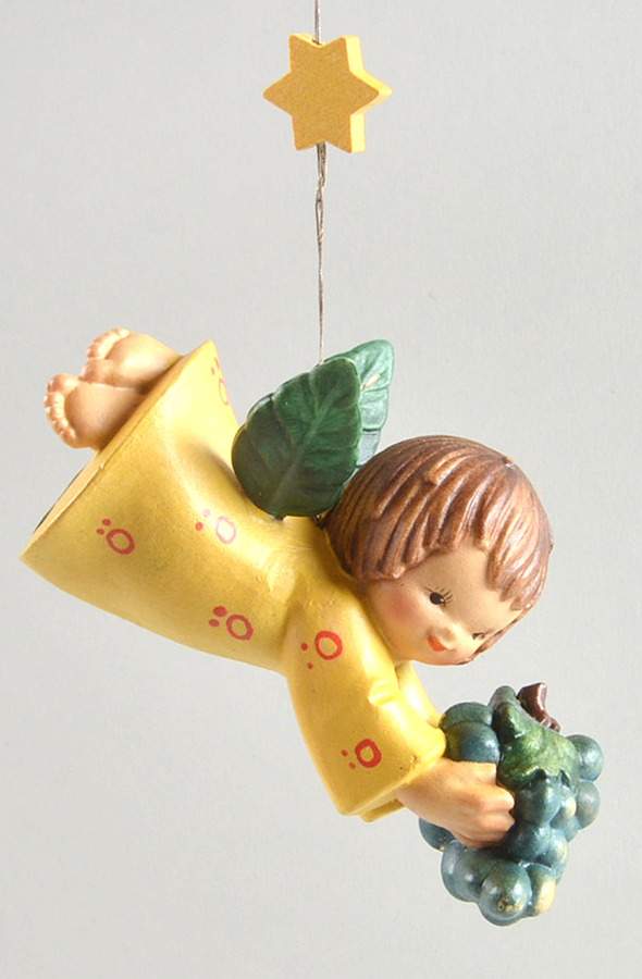 Ferrandiz Flying Angel Ornaments Angel With Grapes - No Box by Anri-1