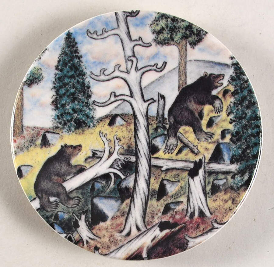 Alariesto Mini-Plate Series Bears - Boxed by Arabia of Finland-1