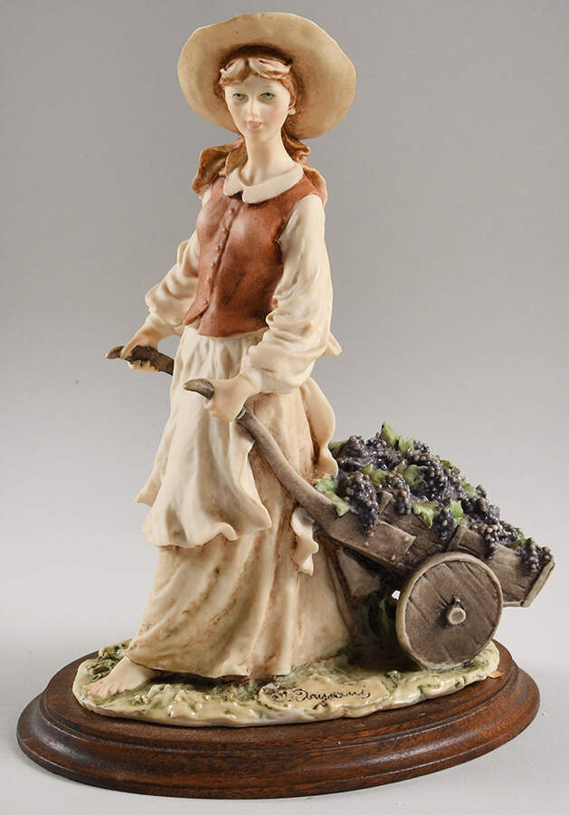 Women Lady With Wheelbarrow Of Grapes - Boxed by Armani-1