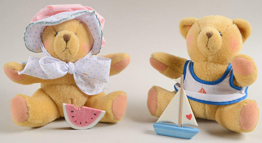 Cherished Teddies Monthly Friends Julie(July)+Arthur(August) - No Box by Ashton Drake-1