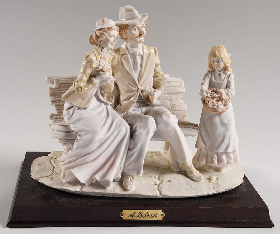 A Belcari Figurines Couple On A Bench - Boxed by Arnart-1