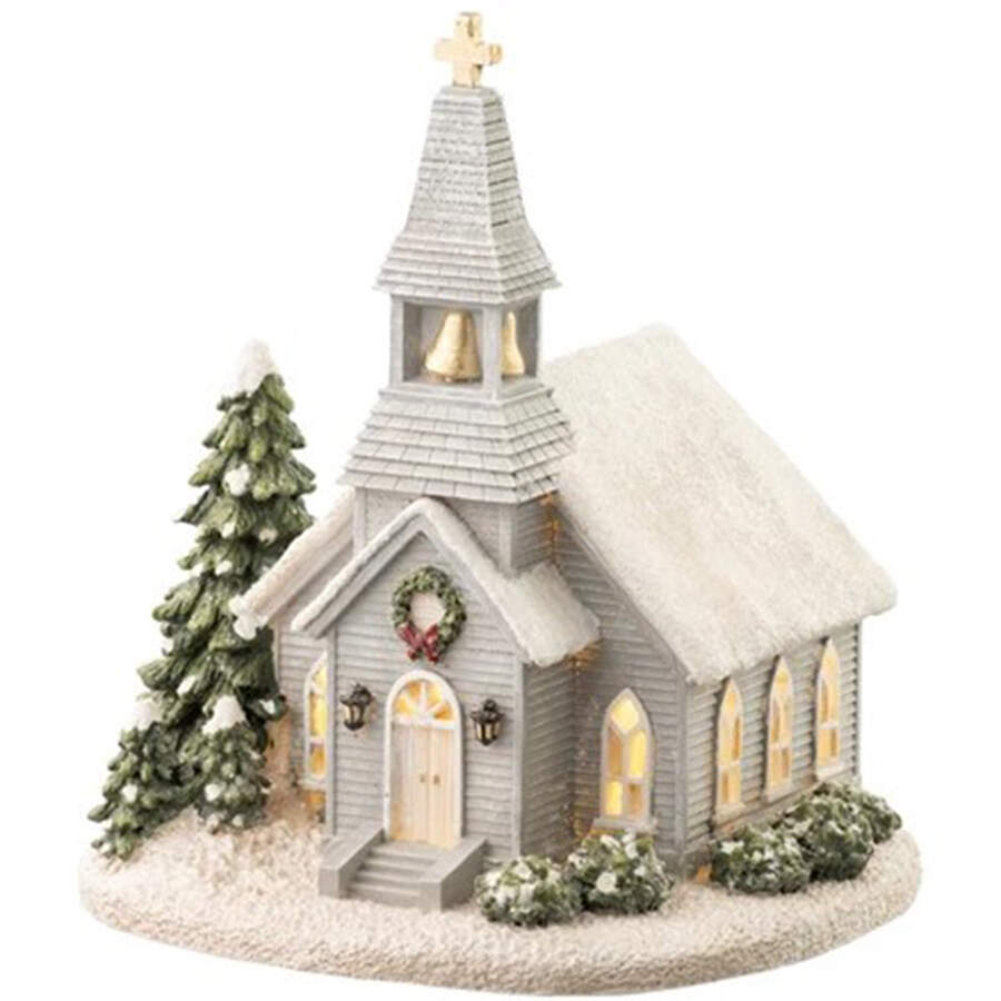 Aynsley Christmas Figurines Church (Led Lights) - Boxed by John  Aynsley & Sons-1