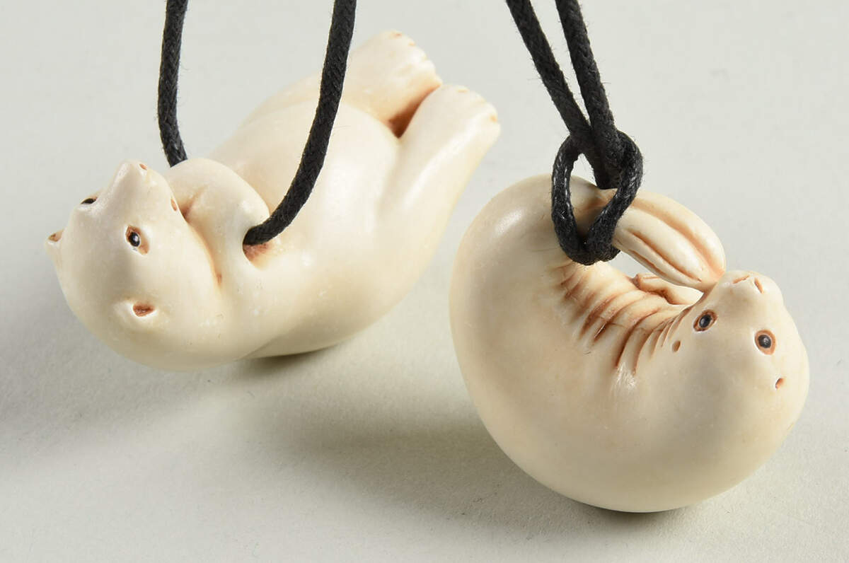 Adam Binders Editions Pendants Polar Bear And Seal - Set Of 2 - With Box by Adam Binder Editions-1