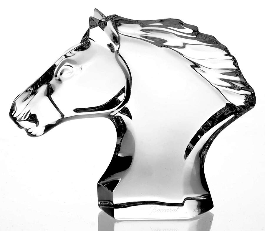 Baccarat Crystal Figurines Horse's Head-Small - With Box by Baccarat-1