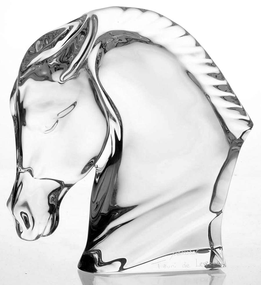 Baccarat Crystal Figurines Horse's Head-Clear-Signed - No Box by Baccarat-1