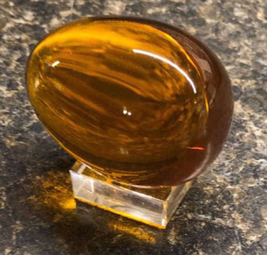 Baccarat Crystal Figurines Amber Egg & Stand - Nb1064, No Box by Baccarat-1
