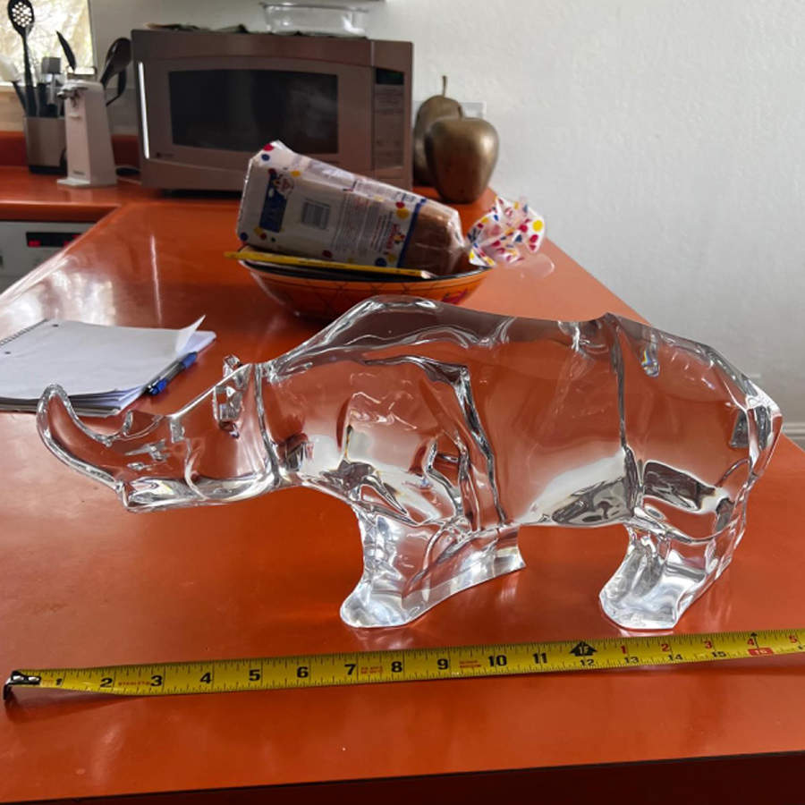 Baccarat Crystal Figurines Rhinoceros - With Box Bx2006 by Baccarat-1