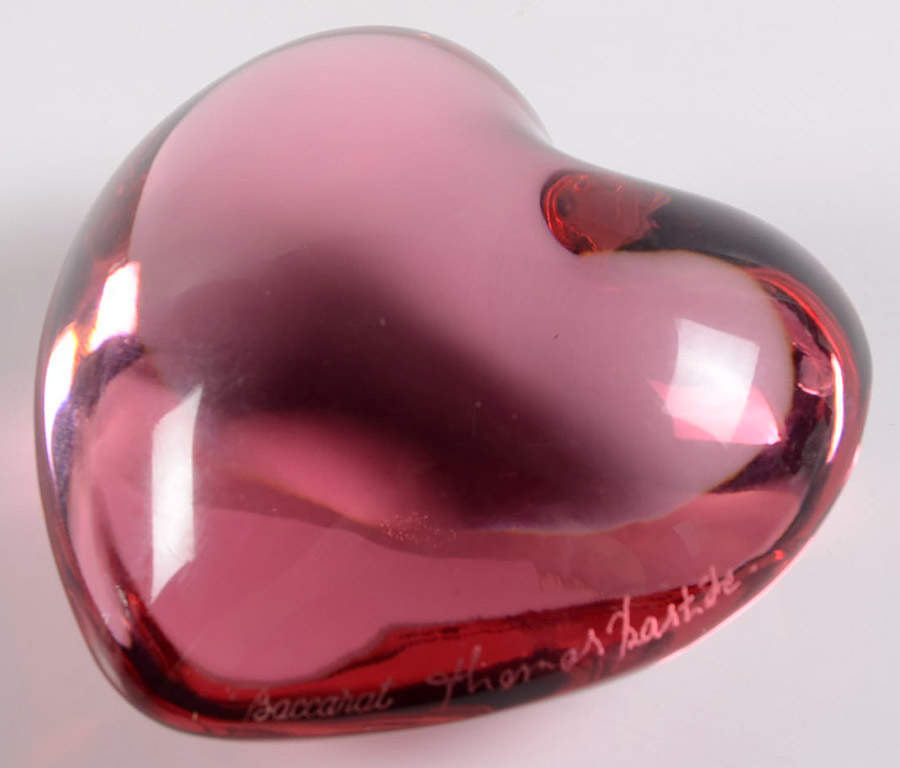 Baccarat Paperweight Amor Heart (Puffed) - Rose (Pink) - Boxed by Baccarat-1