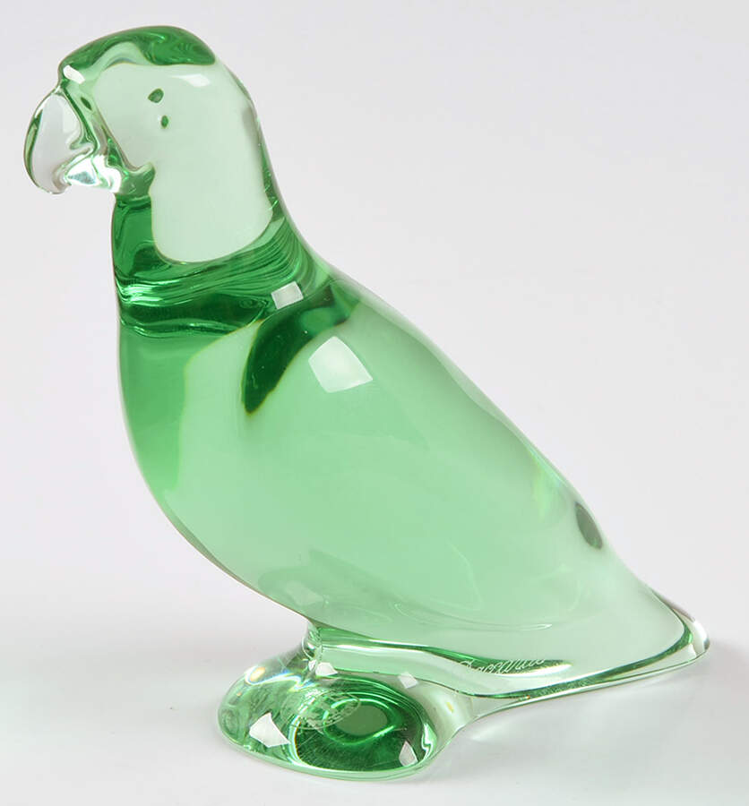 Baccarat Crystal Figurines Parrot - Light Green - Boxed by Baccarat-1