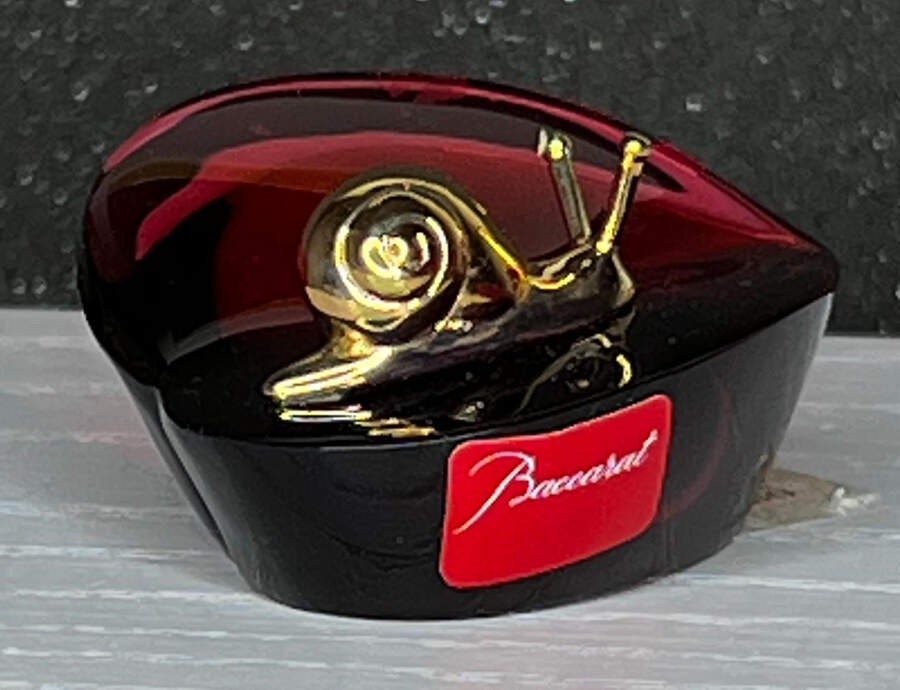 Baccarat Crystal Figurines Heart Gold Escargot Snail-Red - No Box Nb2053 by Baccarat-1