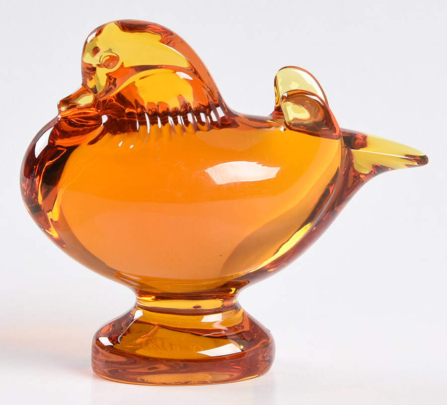 Baccarat Crystal Figurines Mandarin Duck-Amber - With Box Bx2049 by Baccarat-1