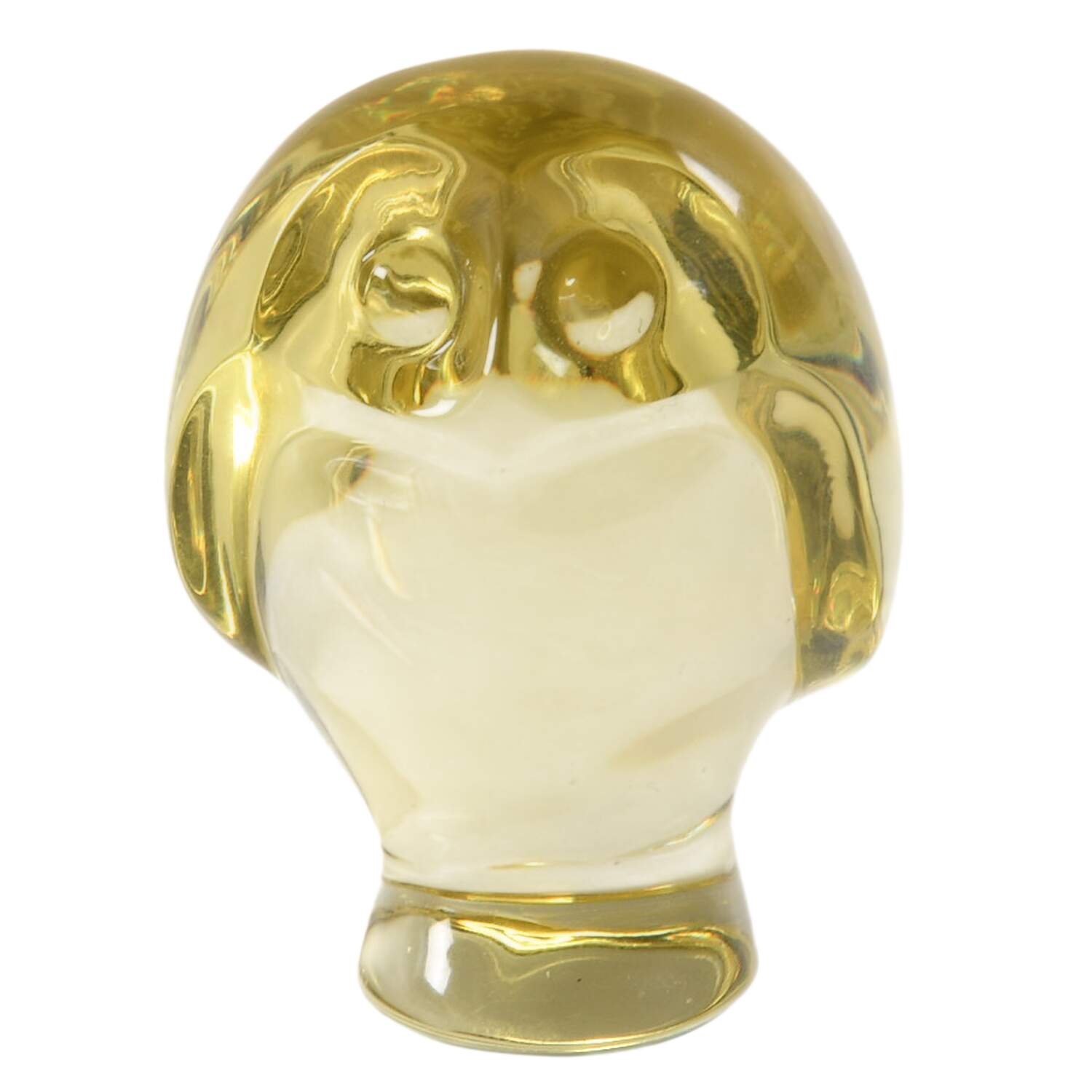 Baccarat Crystal Figurines Owl Small-Citrine Yellow - With Box Bx2090 by Baccarat-1