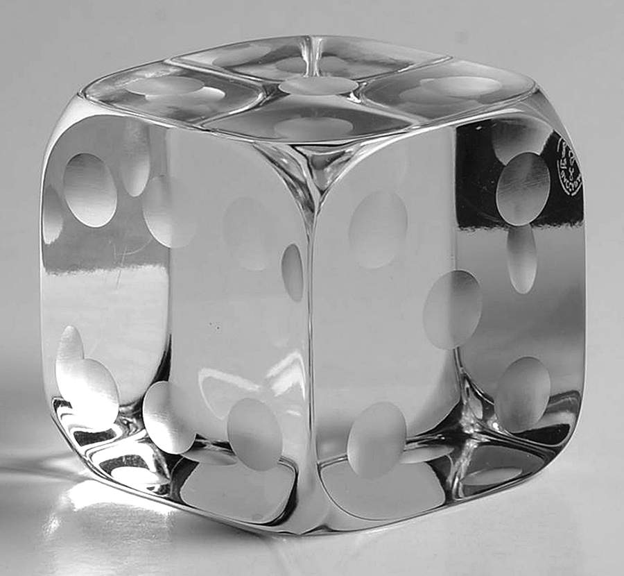 Baccarat Paperweight Dice - Single (Etched Dots) - Boxed by Baccarat-1