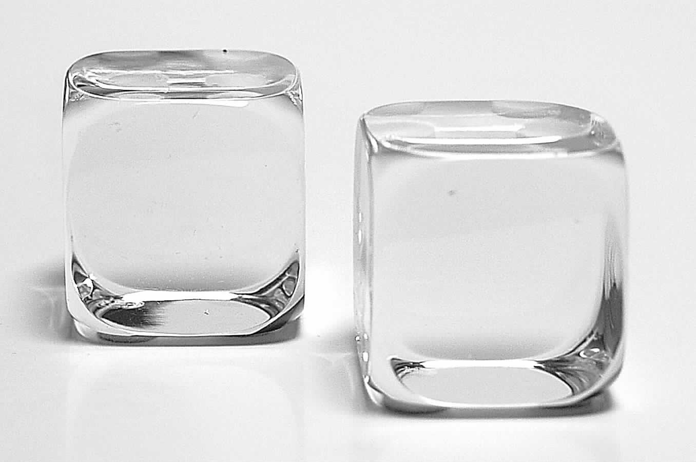 Baccarat Paperweight Dice (Etched Dots) - Pair - No Box by Baccarat-1