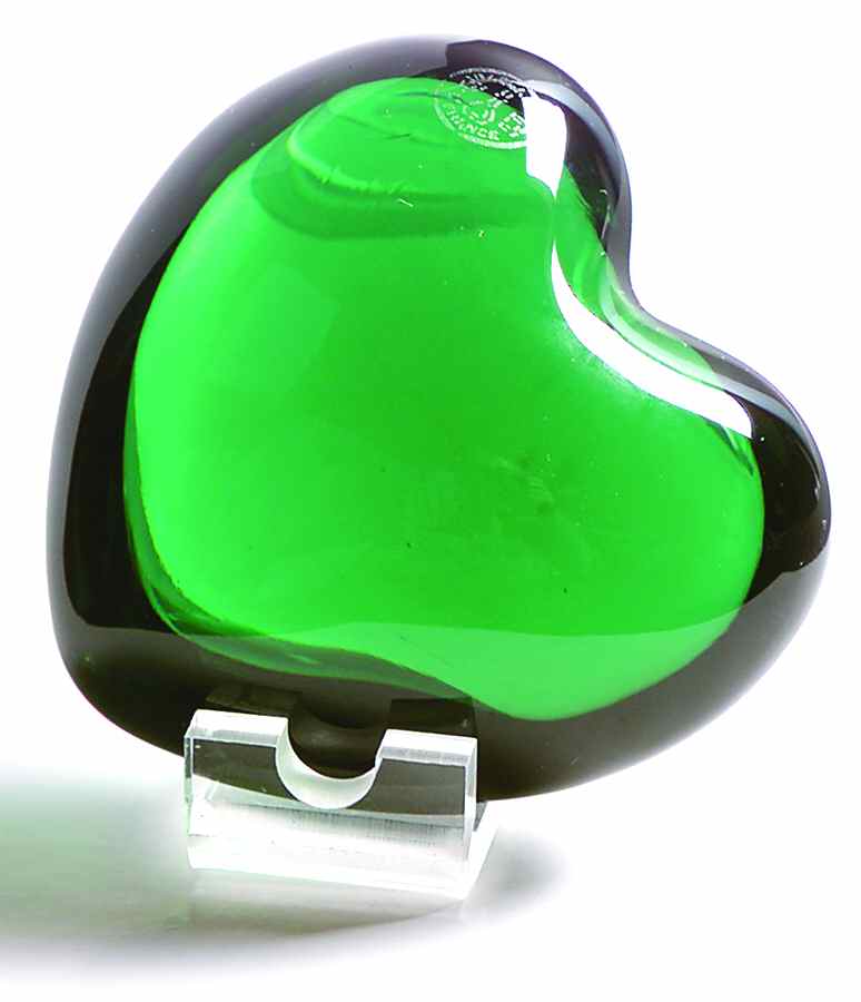 Baccarat Paperweight Amor Heart (Puffed) - Emerald Green - Boxed by Baccarat-1