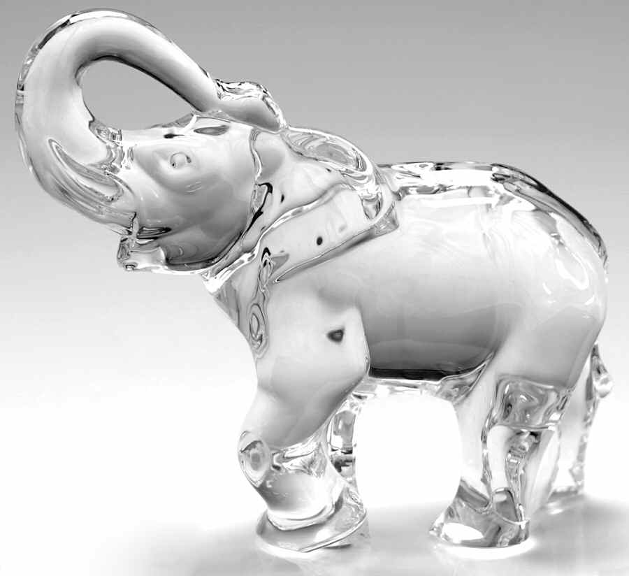 Baccarat Crystal Figurines Elephant-Trunk Up Large - No Box by Baccarat-1