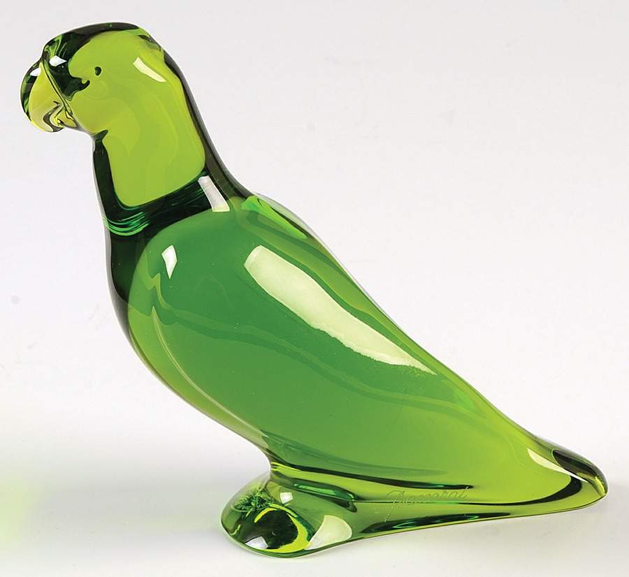 Baccarat Crystal Figurines Parrot-Emerald - Nb954, No Box by Baccarat-1