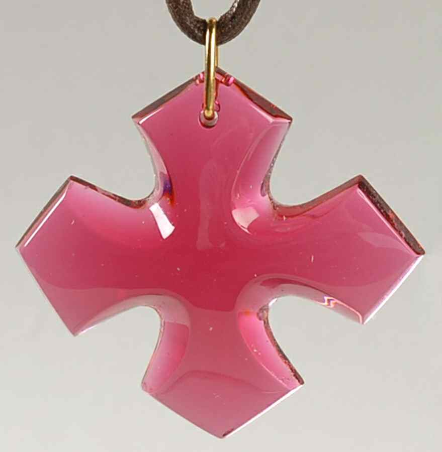 Crystal Pendants Occitan Cross Pendant - Red - No Box by Baccarat-1