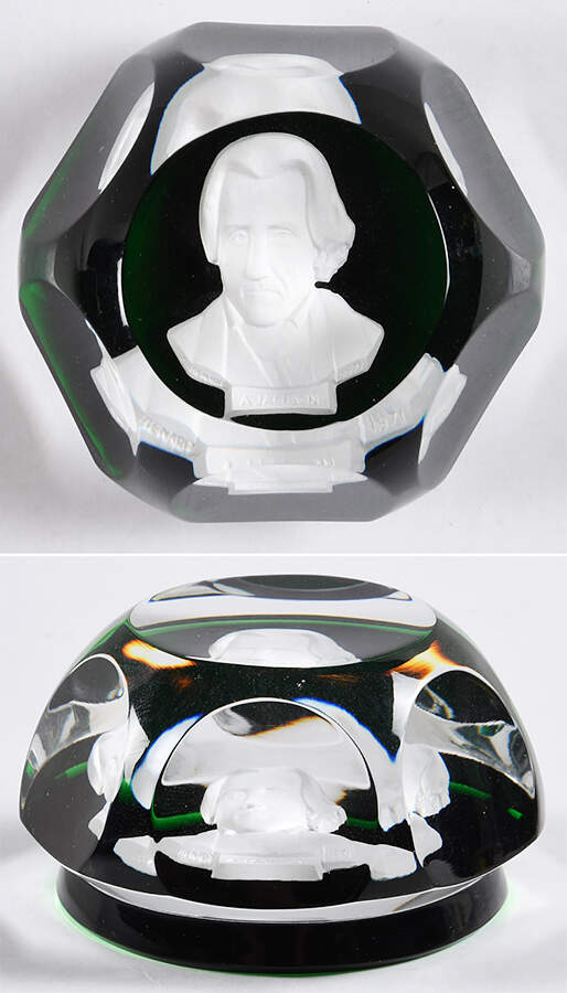 Sulphide Paperweight Andrew Jackson - Green Smooth Base - Boxed by Baccarat-1