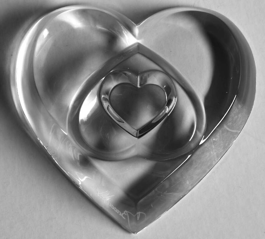 Baccarat Paperweight Three Hearts-Clear - No Box by Baccarat-1