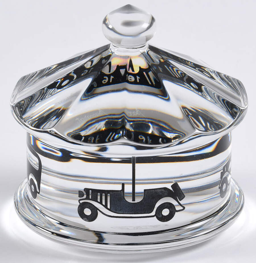 Baccarat Paperweight Merry Go Round- Black  Autos - Boxed by Baccarat-1