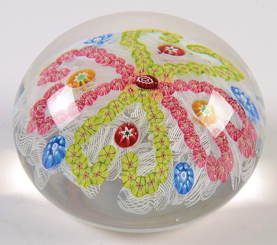 Millefiori Cane Paperweight Millefiori Hearts - Boxed by Baccarat-1