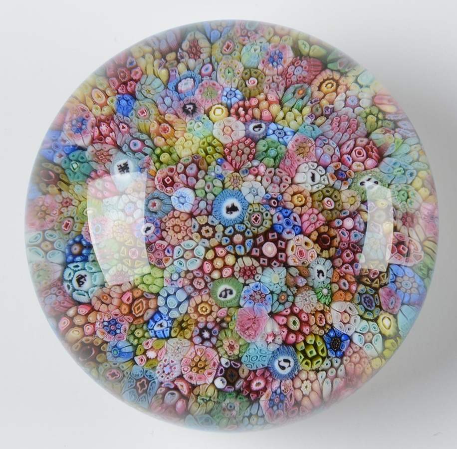 Millefiori Cane Paperweight Zodiac Millefiori Cane 1968 - No Box by Baccarat-1