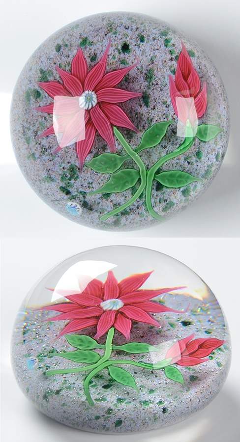 Limited Edition Dated Paperweight Pink Flower - Boxed by Baccarat-1
