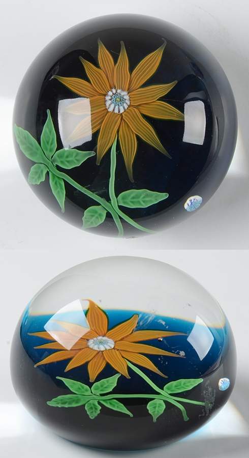 Limited Edition Dated Paperweight Orange Flower - Boxed by Baccarat-1