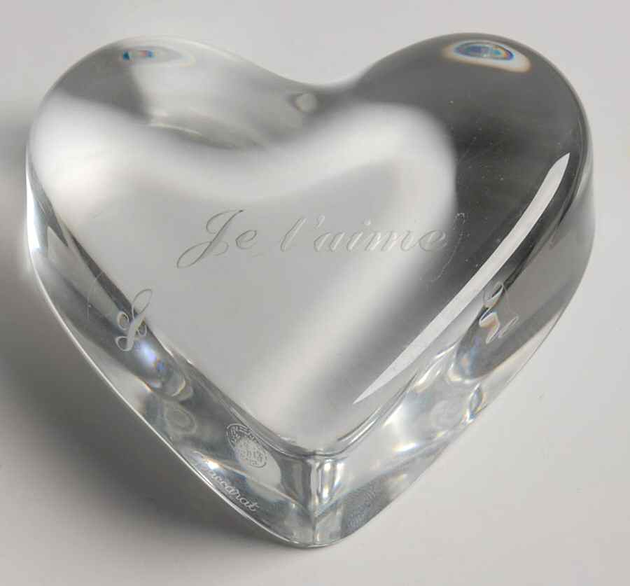 Baccarat Paperweight Je T'Aime Heart  - Boxed by Baccarat-1