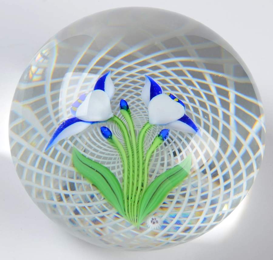 Limited Edition Dated Paperweight Irises Cane - Boxed by Baccarat-1