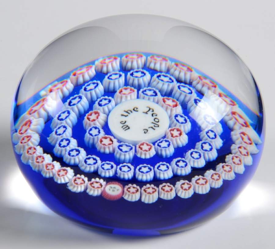 Millefiori Cane Paperweight We The People - Boxed by Baccarat-1