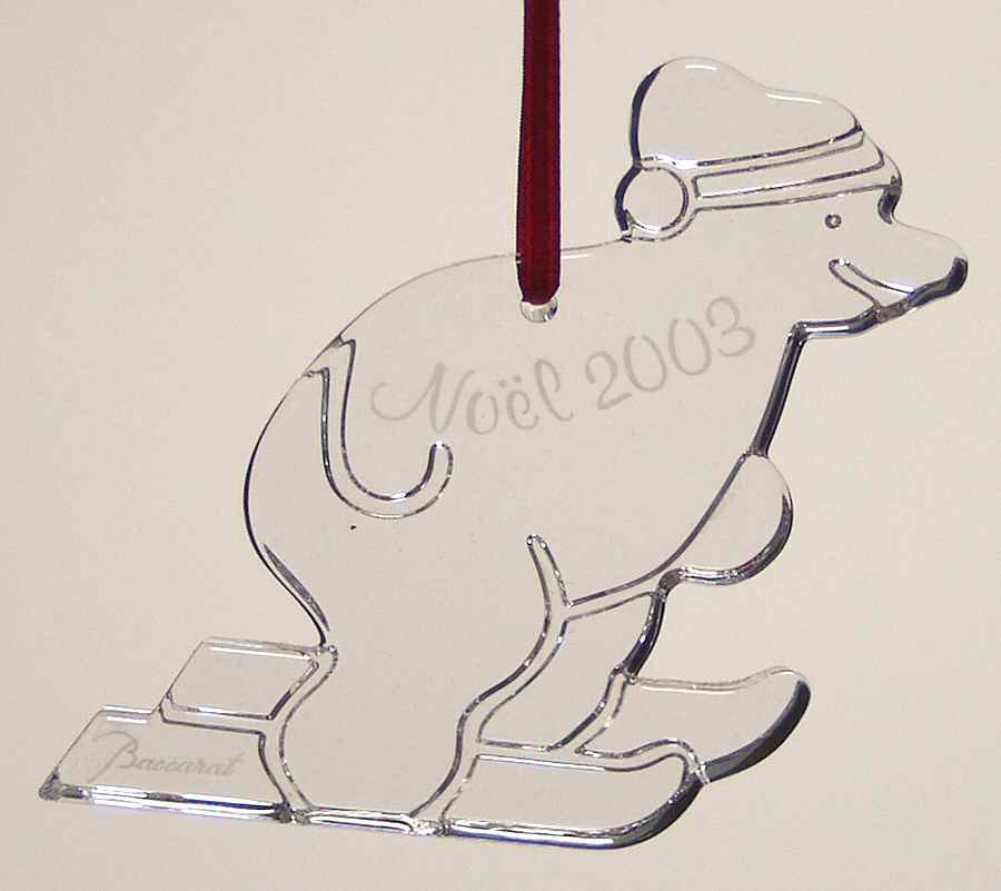 Baccarat Annual Ornament Noel-Bear Skiing - Boxed by Baccarat-1