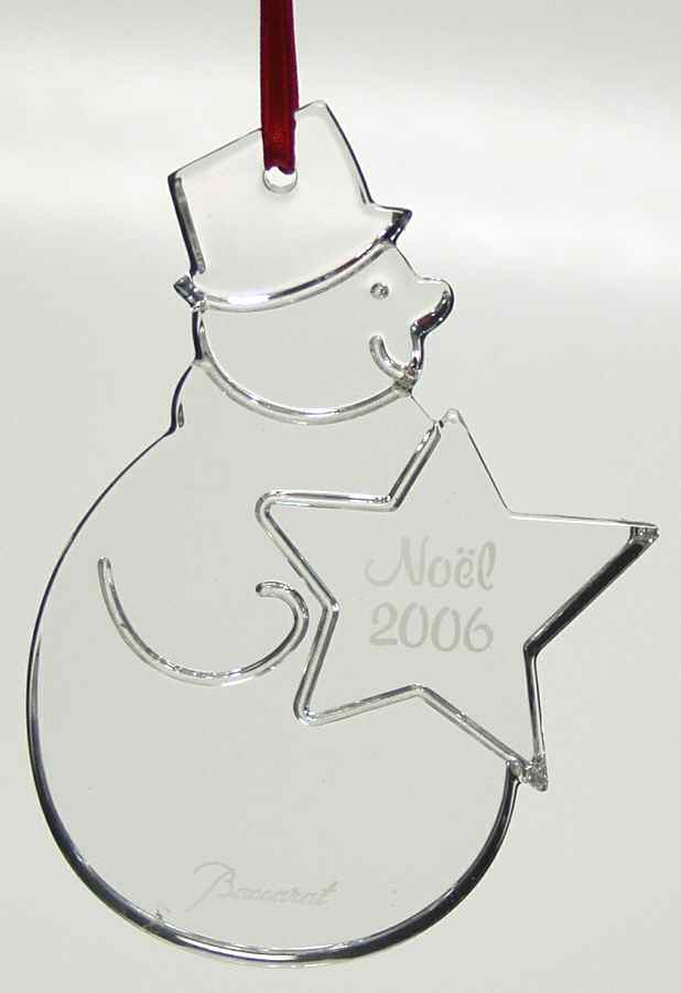 Baccarat Annual Ornament Noel-Snowman - No Box by Baccarat-1