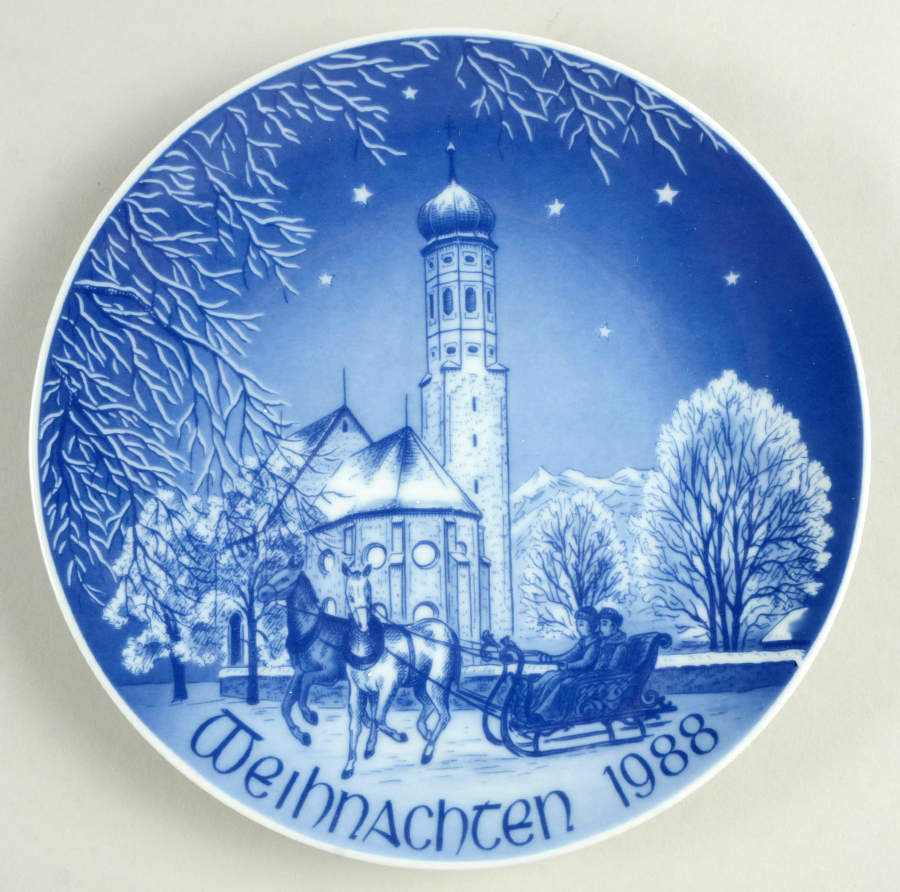 Christmas Plate St. Coloman Church - Boxed by Bareuther & Co-1