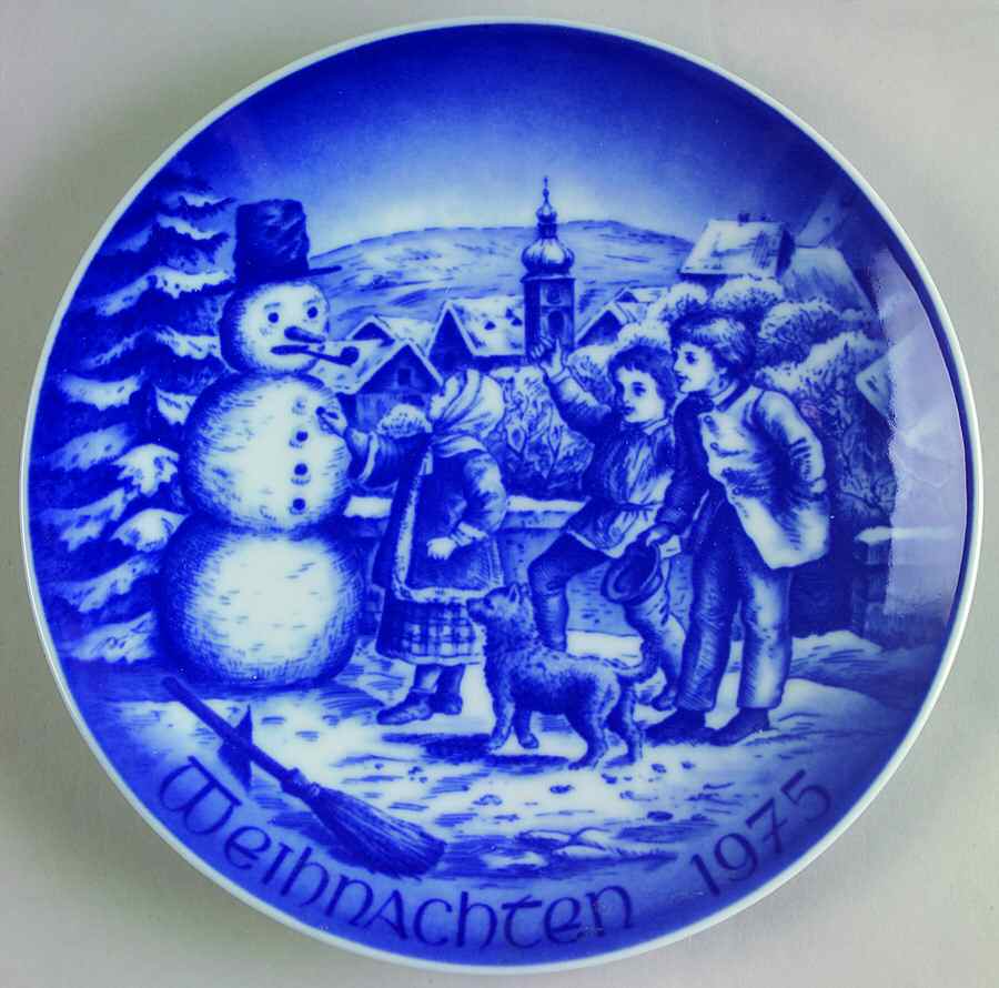 Christmas Plate Snowman - No Box by Bareuther & Co-1