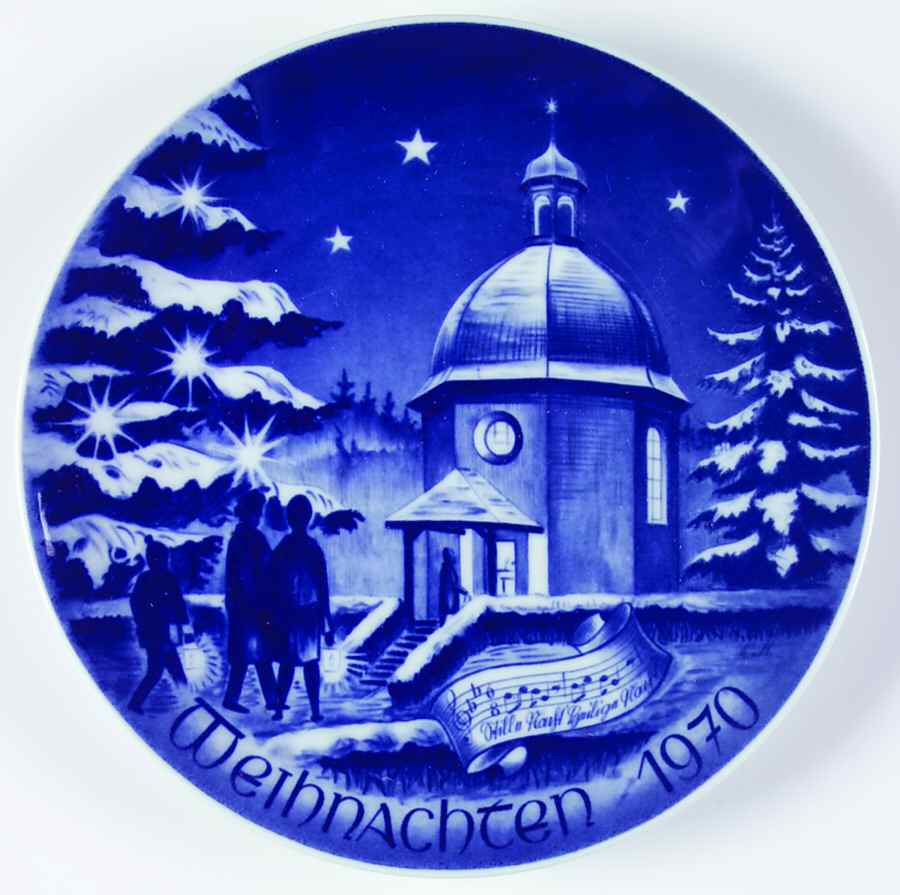 Christmas Plate Chapel In Oberndorf - Boxed by Bareuther & Co-1