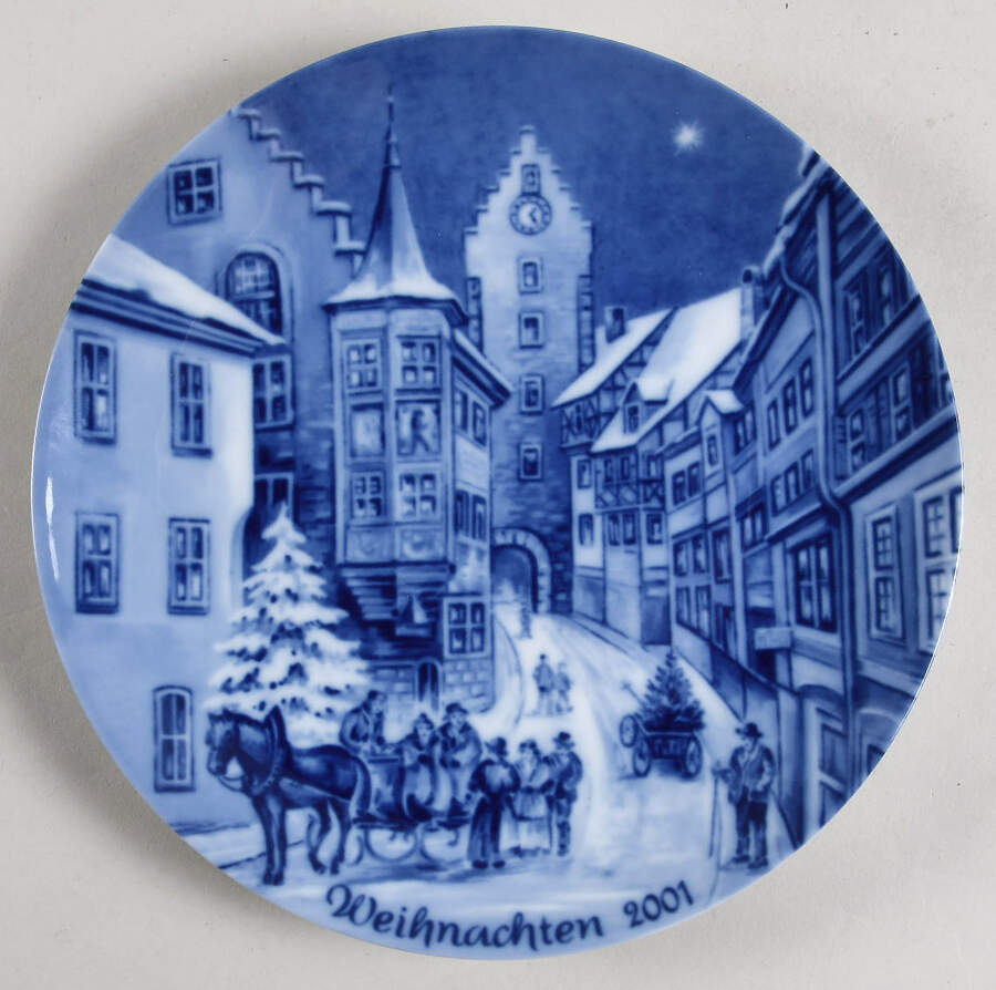 German Christmas Plates Christmas Eve In Meersburg - No Box by Berlin Design-1