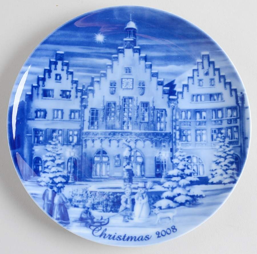German Christmas Plates Christmas Eve In Frankfurter Romer - No Box by Berlin Design-1