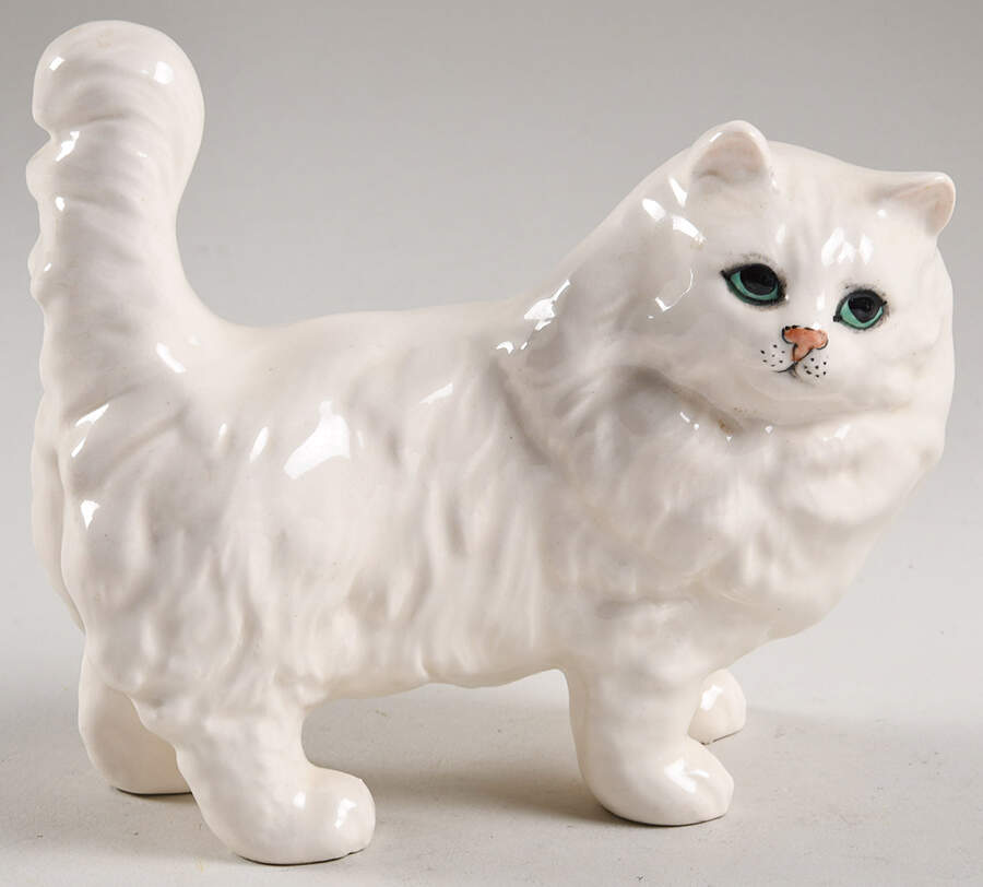 Beswick Figurine Persian Cat Standing-White - Boxed by Beswick-1