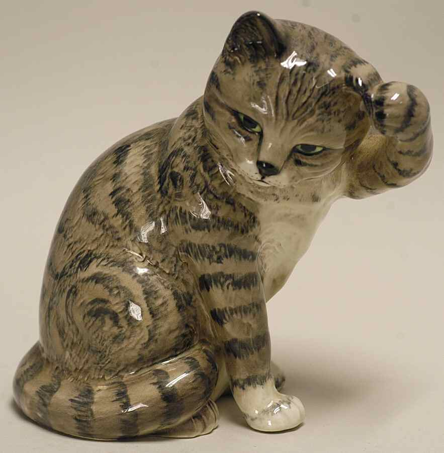 Beswick Figurine Cat-Seated-Grey Striped - No Box by Beswick-1
